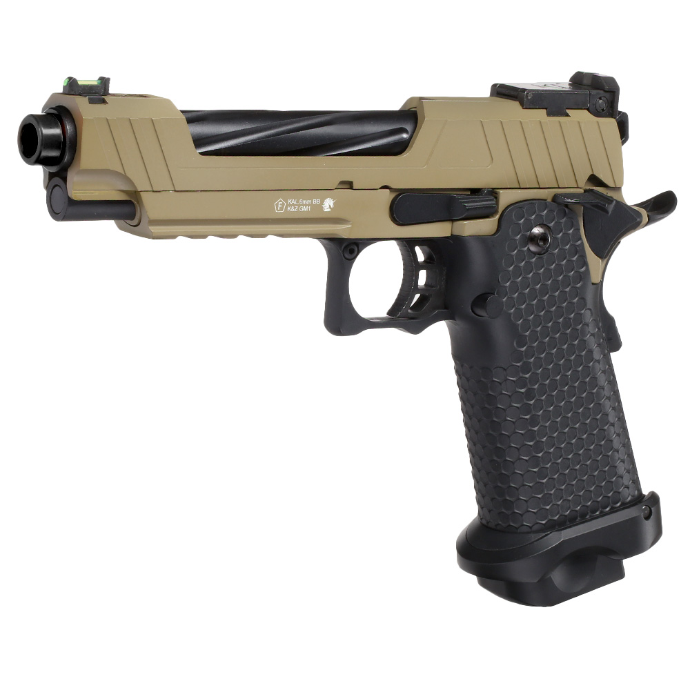 Jag Arms Hi-Capa 5.1 GMX 1.0 Vollmetall GBB 6mm BB tan / schwarz