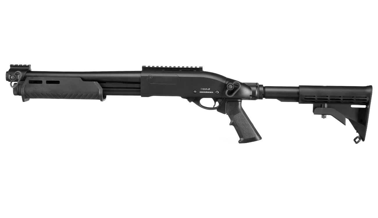 Jag Arms Scattergun BFG Double Barrel Pump Action Gas Shotgun 6mm BB schwarz Bild 1