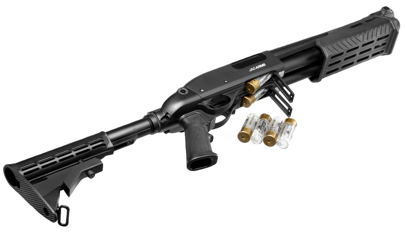 Jag Arms Scattergun BFG Double Barrel Pump Action Gas Shotgun 6mm BB schwarz Bild 1