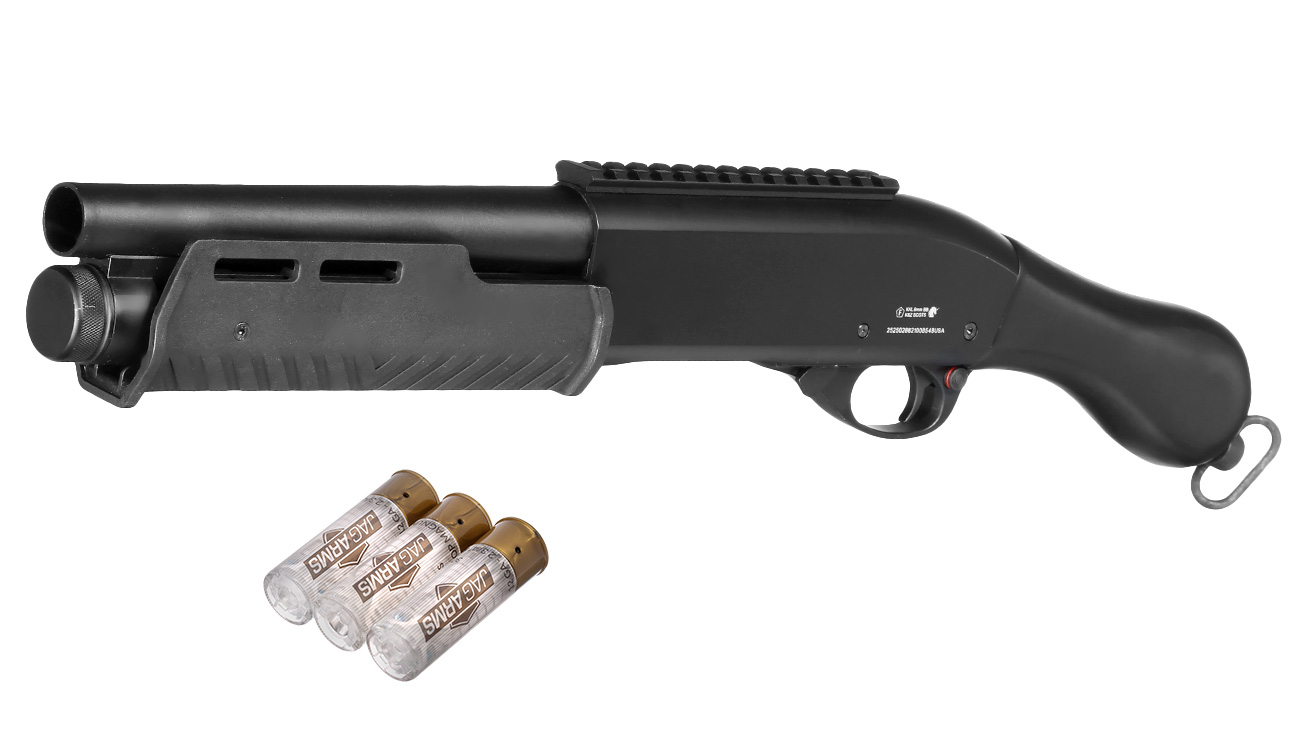 Jag Arms Scattergun Reaper Vollmetall Pump Action Gas Shotgun 6mm BB schwarz