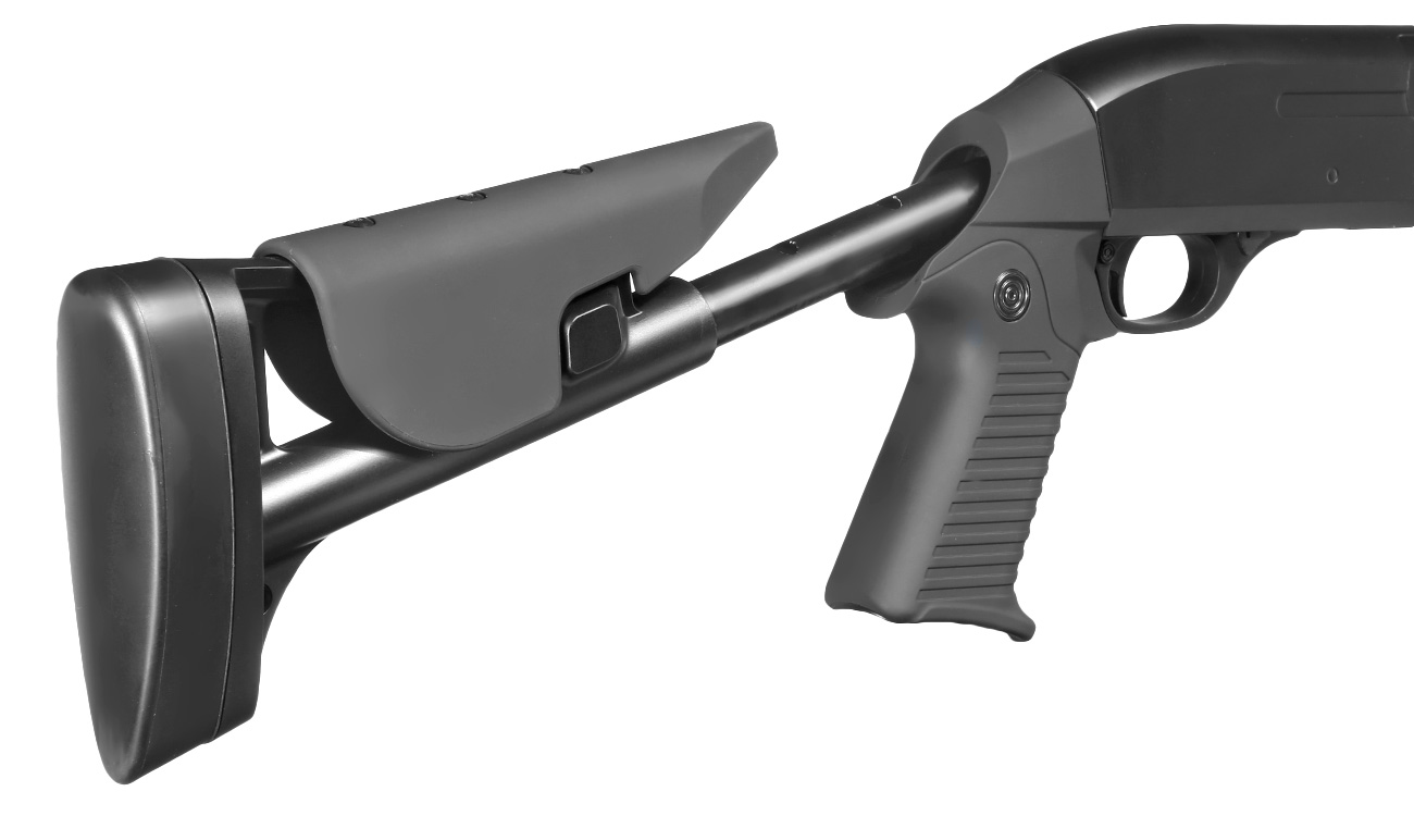 D.E. M56-C 3 Rounds Multi-Shot Pumpgun Shorty Flex-Stock Springer schwarz Bild 10