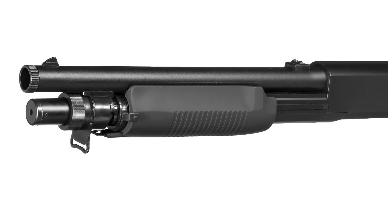 D.E. M56-C 3 Rounds Multi-Shot Pumpgun Shorty Flex-Stock Springer schwarz Bild 7