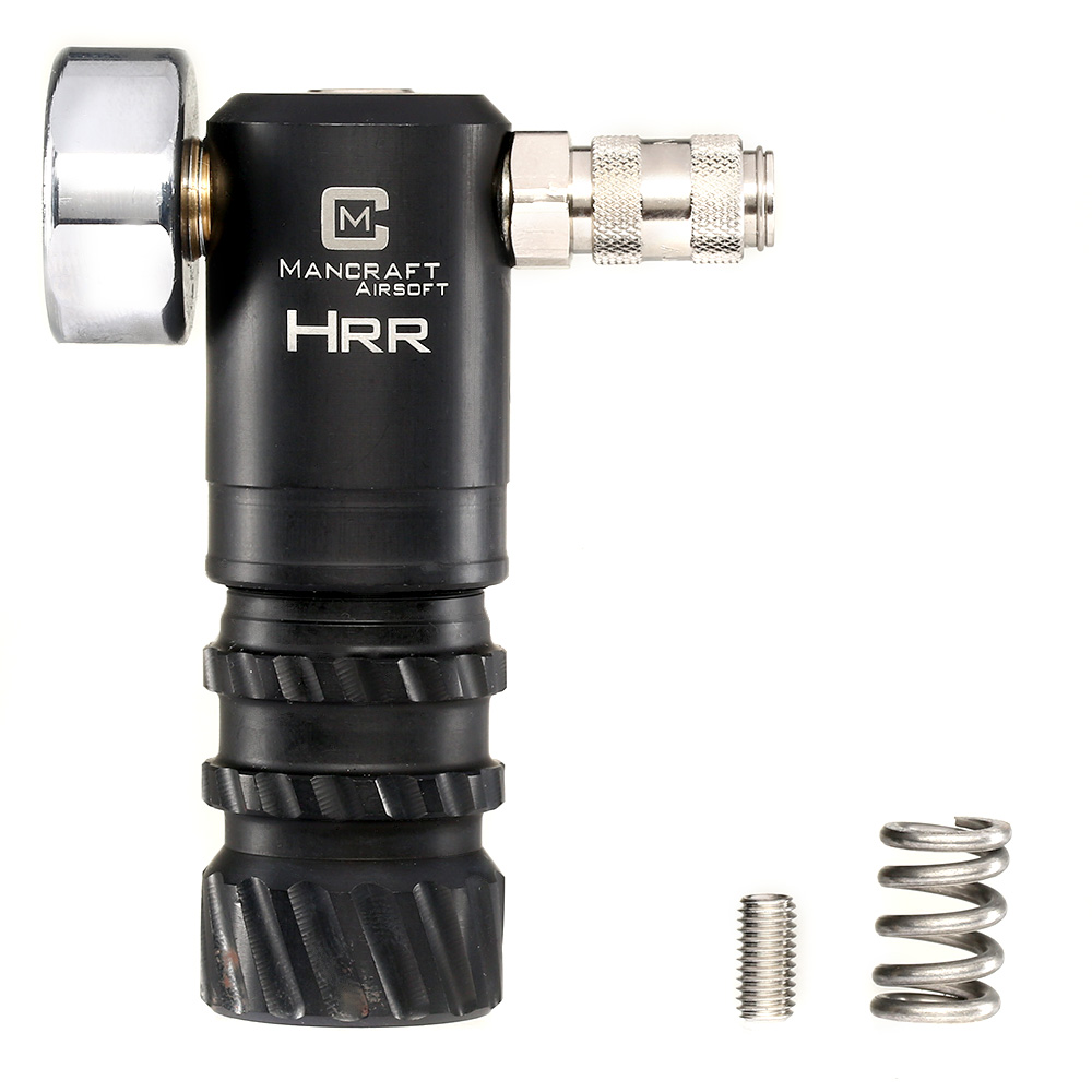 Mancraft HRR HPA Regulator m. seitlicher Micro QD 4mm Kupplung / Druckmanometer schwarz Bild 1