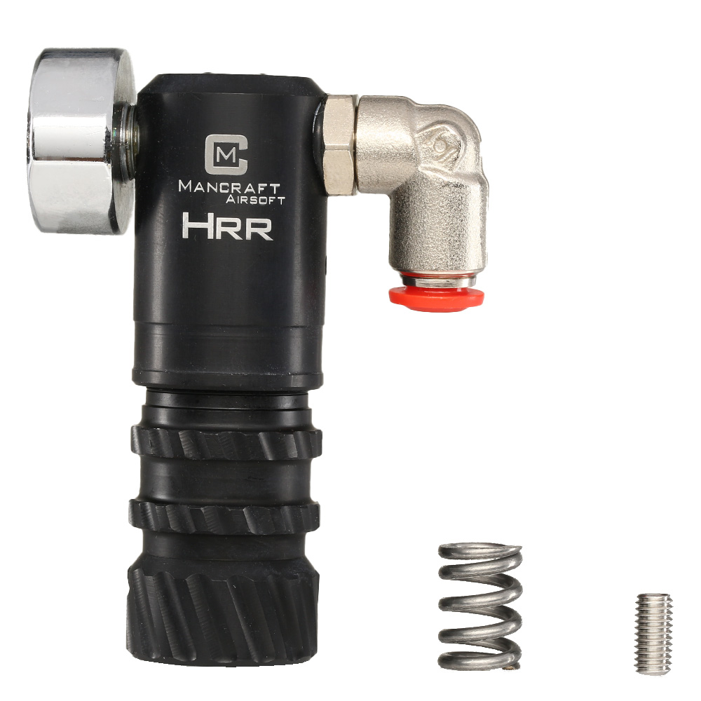 Mancraft HRR HPA Regulator m. seitlicher 6mm Kupplung / Druckmanometer schwarz Bild 1