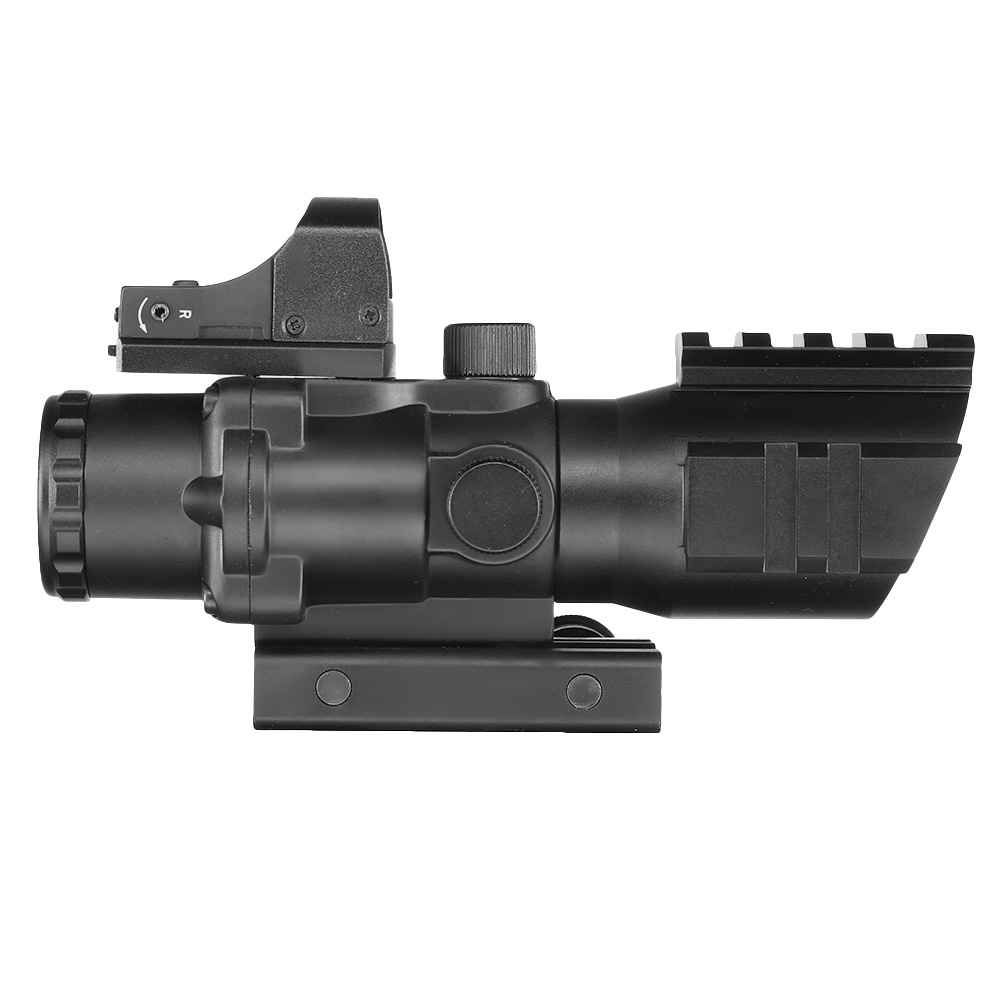 JS-Tactical Tactical Scope 4x32 Red Mil-Dot mit Red- / Green-Dot LPZ inkl. 22 mm Halterung schwarz Bild 4