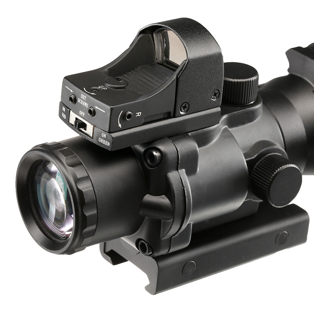 JS-Tactical Tactical Scope 4x32 Red Mil-Dot mit Red- / Green-Dot LPZ inkl. 22 mm Halterung schwarz Bild 8