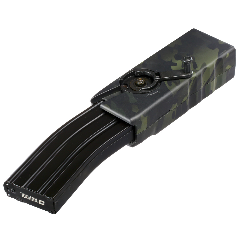 Nuprol Ultra Magazin Silent Fast Loader Speedloader f. M4 AEG / S-AEG Magazine Black MC-Camo Bild 6