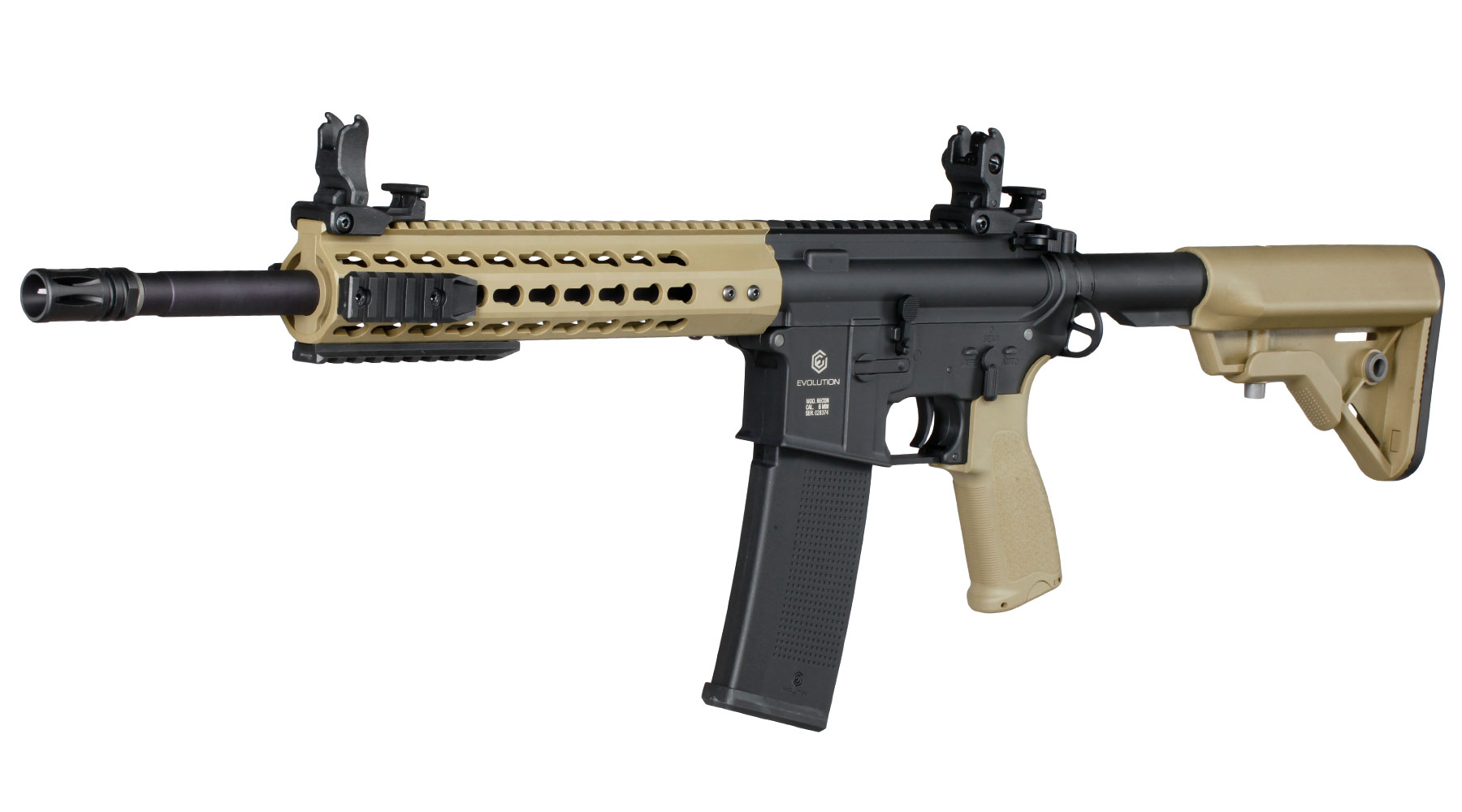 Evolution Airsoft Recon S 14.5 Carbontech S-AEG 6mm BB Black 'n' Tan