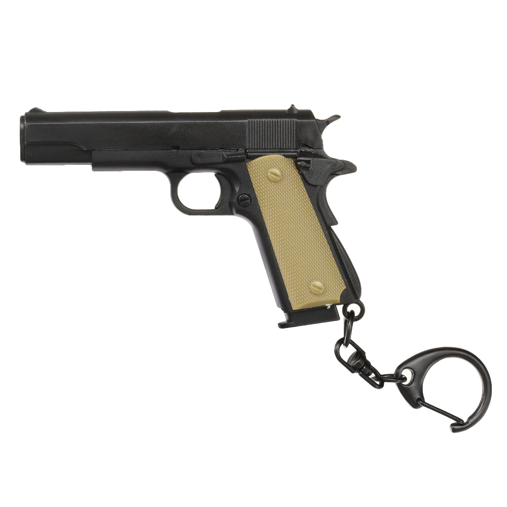 Nuprol Schlsselanhnger M1911 A1 Pistole 1:4 Miniaturmodell schwarz/tan Bild 1