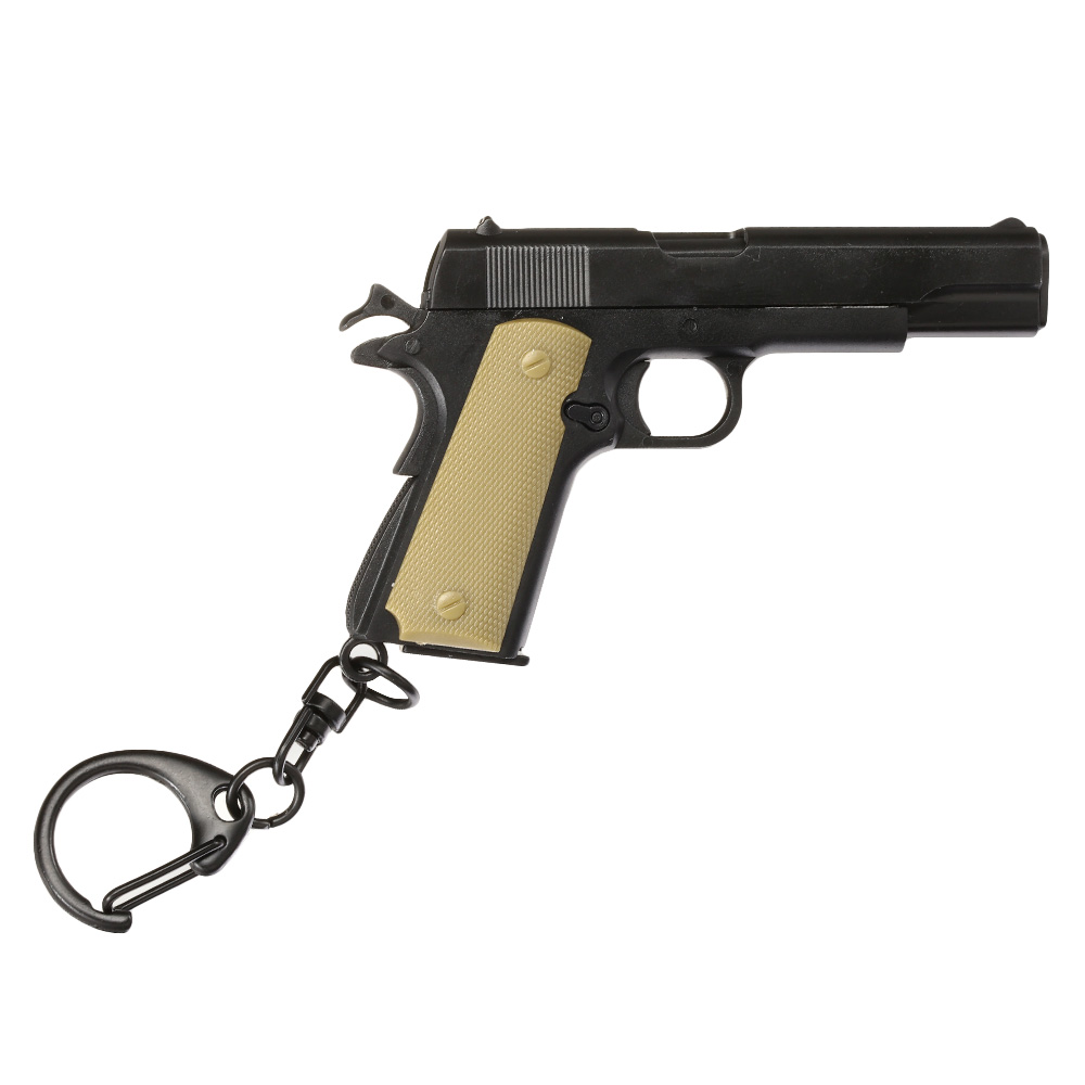 Nuprol Schlsselanhnger M1911 A1 Pistole 1:4 Miniaturmodell schwarz/tan Bild 3