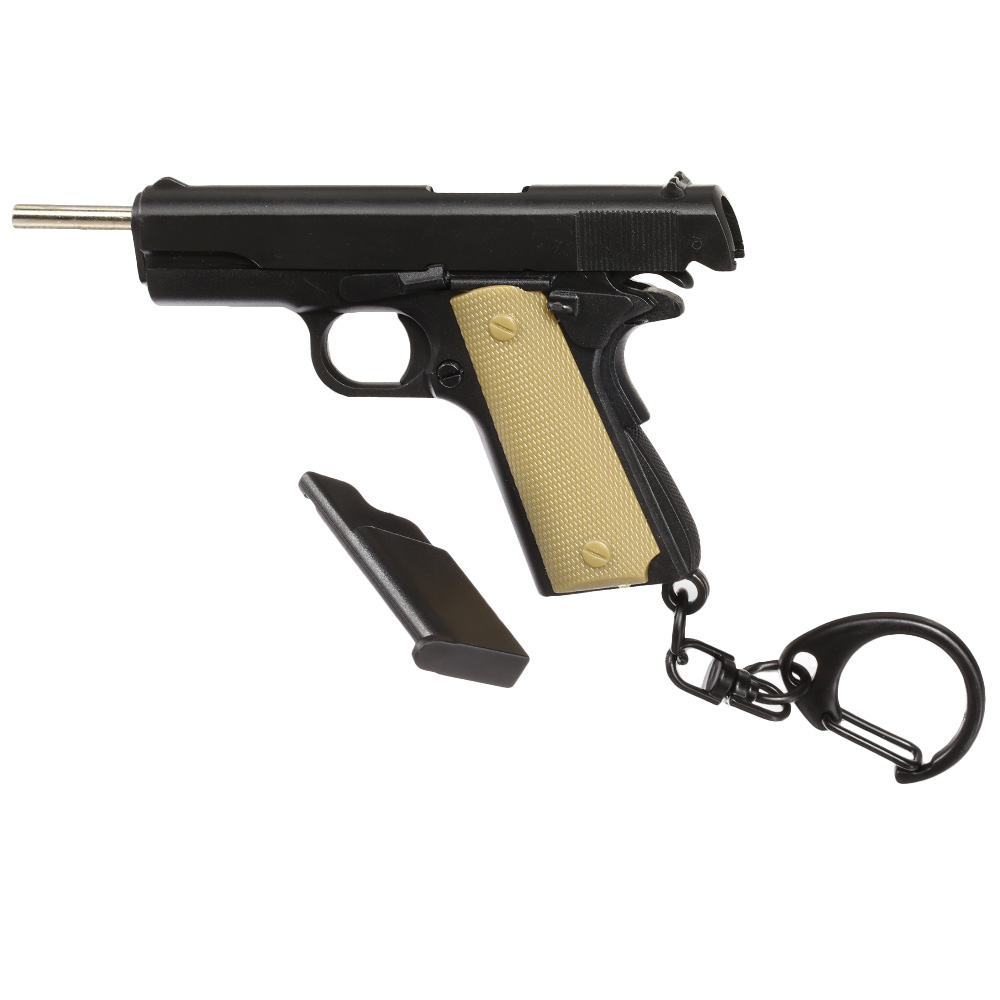 Nuprol Schlsselanhnger M1911 A1 Pistole 1:4 Miniaturmodell schwarz/tan Bild 5