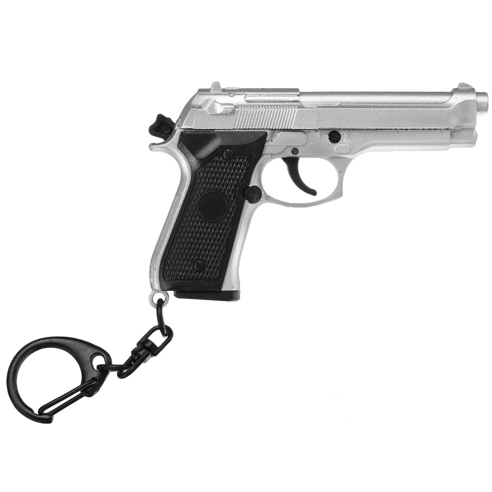 Nuprol Schlsselanhnger M92 Pistole 1:4 Miniaturmodell silber/schwarz Bild 3
