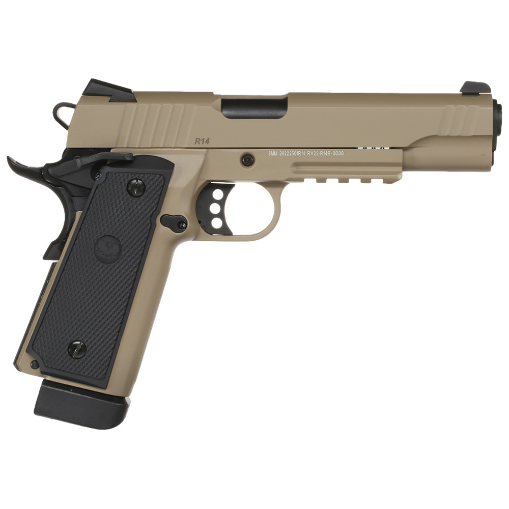 Nuprol Raven Hi-Capa R14 Vollmetall GBB 6mm BB Tan Bild 3