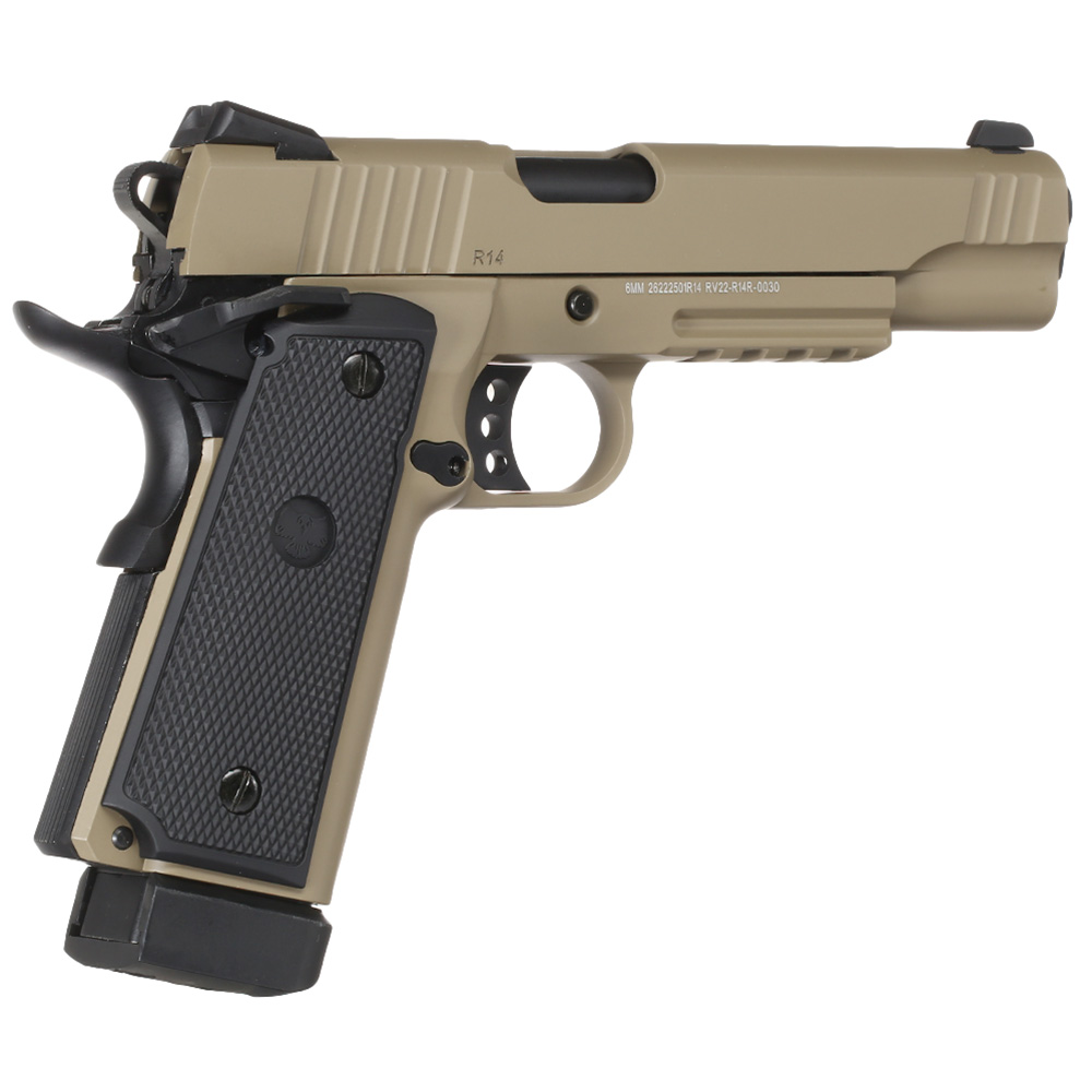 Nuprol Raven Hi-Capa R14 Vollmetall GBB 6mm BB Tan Bild 4