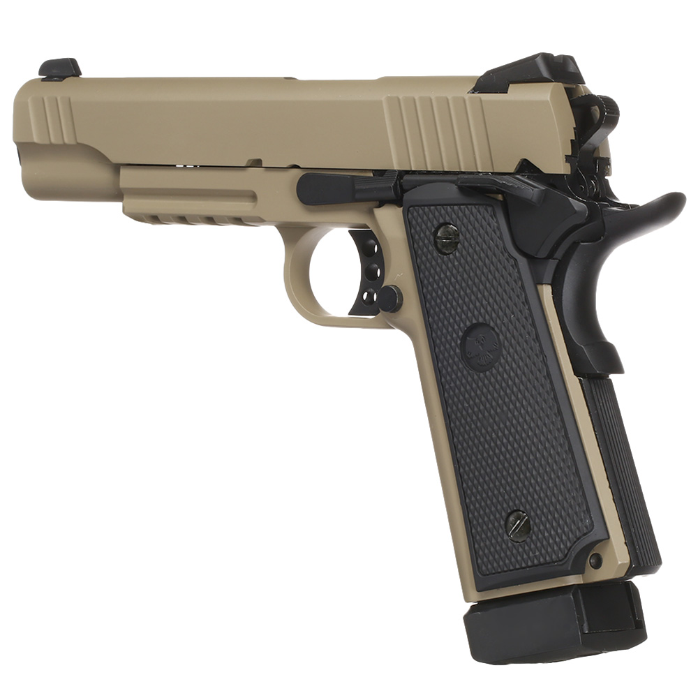 Nuprol Raven Hi-Capa R14 Vollmetall GBB 6mm BB Tan Bild 8