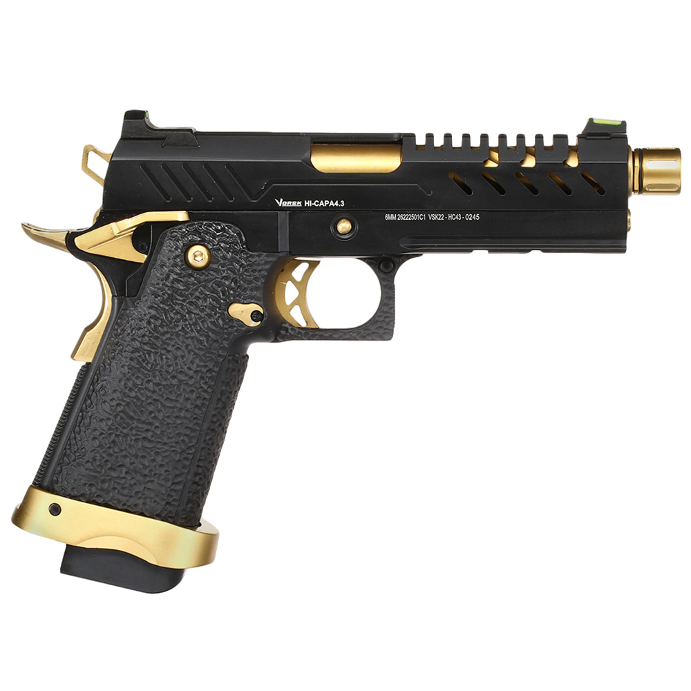 Vorsk Airsoft Hi-Capa 4.3 Vollmetall GBB 6mm BB Gold Match Bild 3