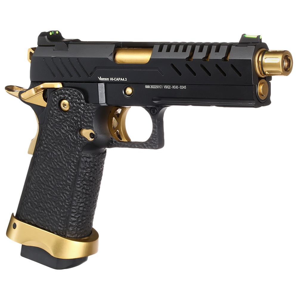 Vorsk Airsoft Hi-Capa 4.3 Vollmetall GBB 6mm BB Gold Match Bild 7