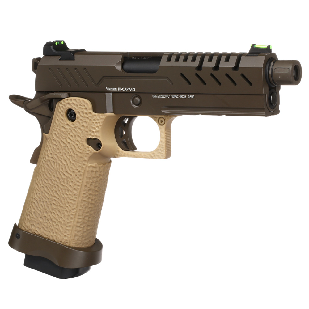 Vorsk Airsoft Hi-Capa 4.3 Vollmetall GBB 6mm BB Tan / Bronze Bild 7