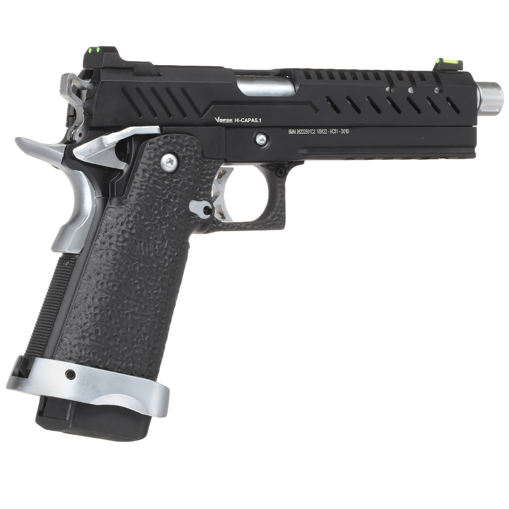Vorsk Airsoft Hi-Capa 5.1 Vollmetall GBB 6mm BB Chrome Match Bild 4