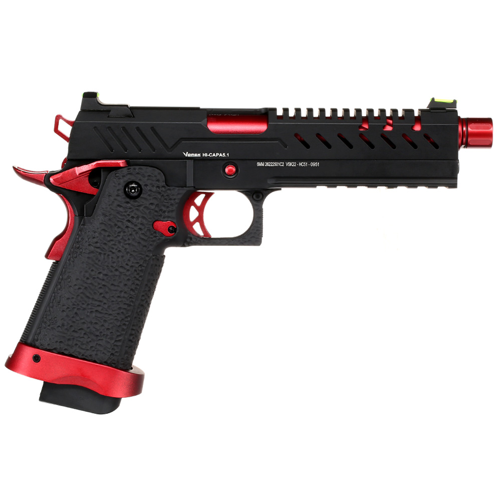 Versandrcklufer Vorsk Airsoft Hi-Capa 5.1 Vollmetall GBB 6mm BB Red Match Bild 3