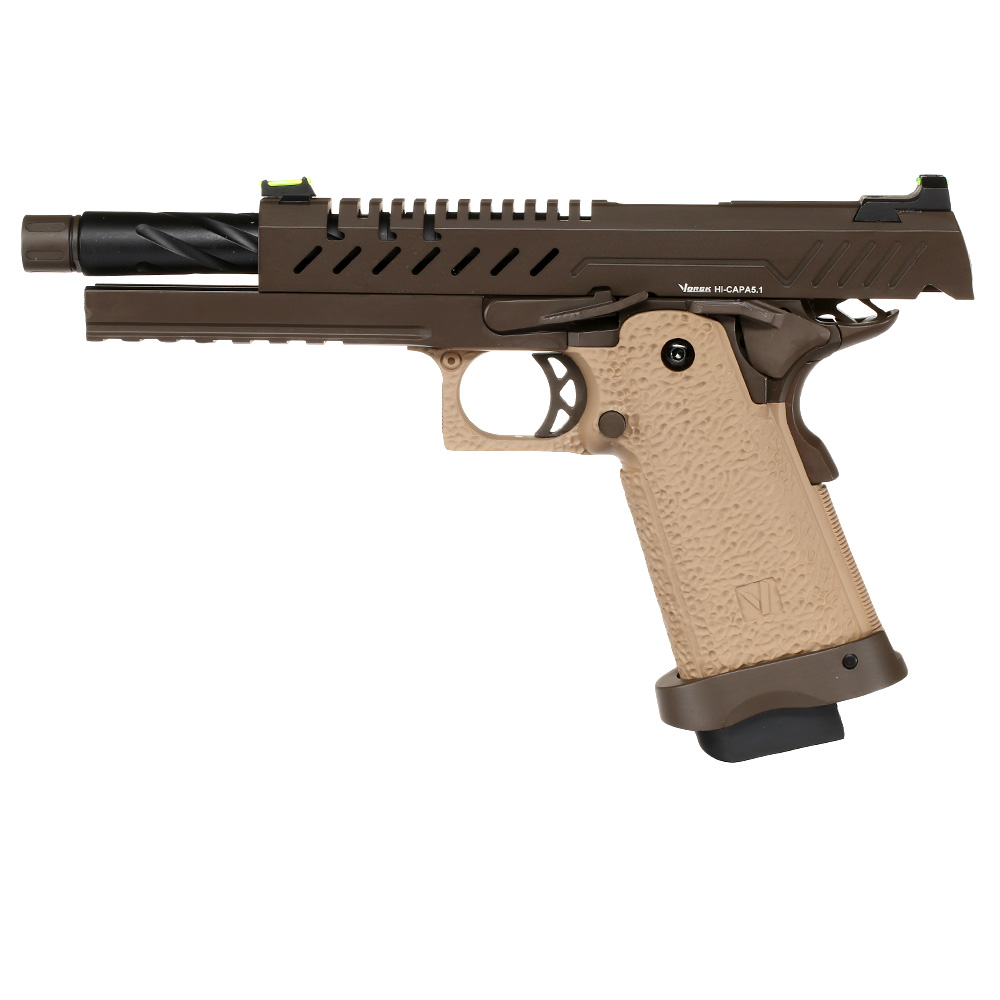 Vorsk Airsoft Hi-Capa 5.1 Vollmetall GBB 6mm BB Tan / Bronze Bild 2