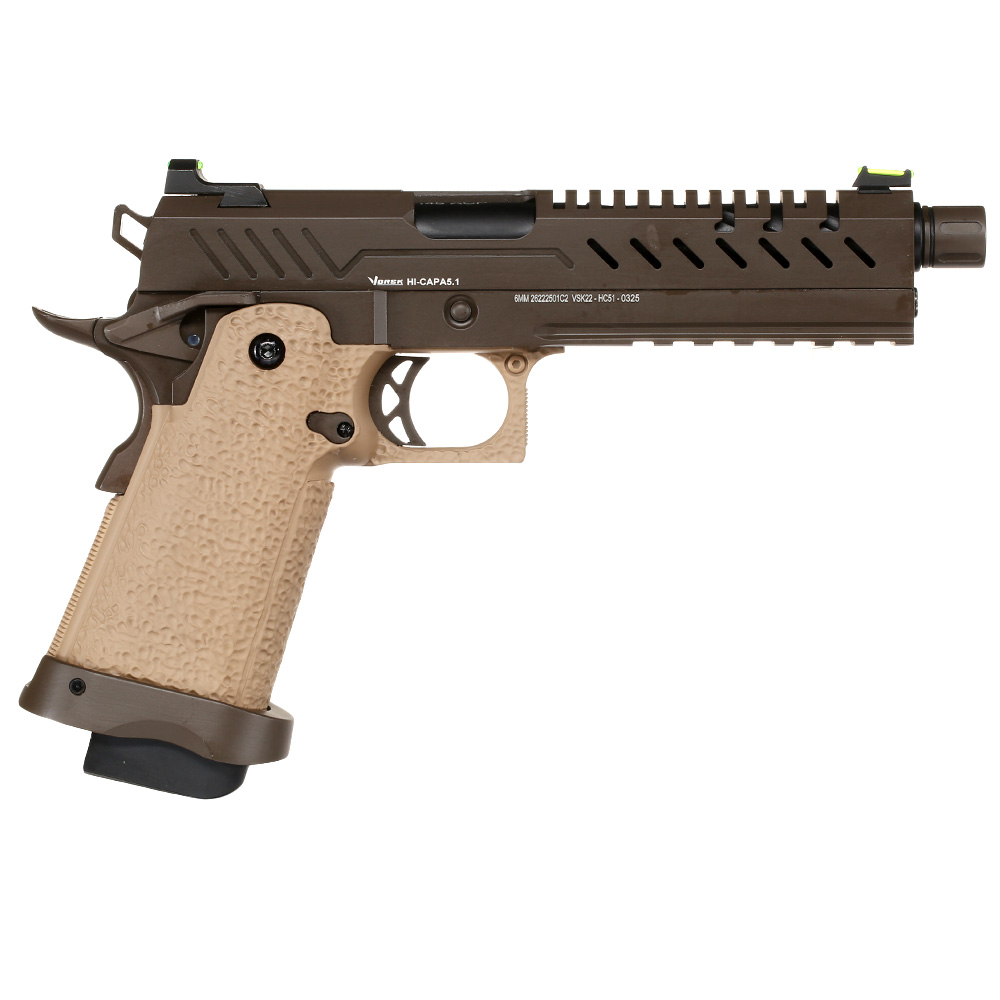 Vorsk Airsoft Hi-Capa 5.1 Vollmetall GBB 6mm BB Tan / Bronze Bild 3