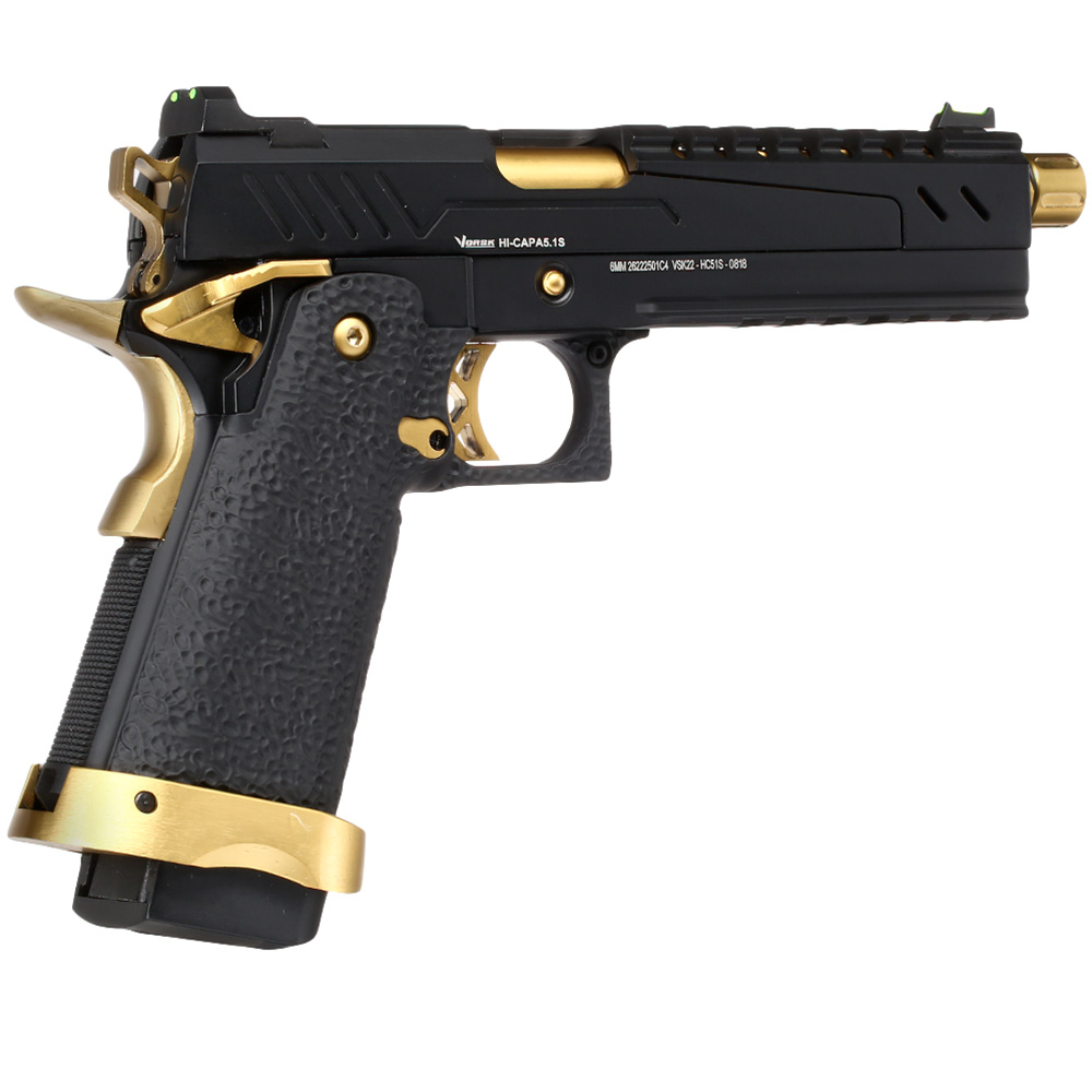 Vorsk Airsoft Hi-Capa 5.1 Split-Slide Vollmetall GBB 6mm BB Gold Match Bild 4