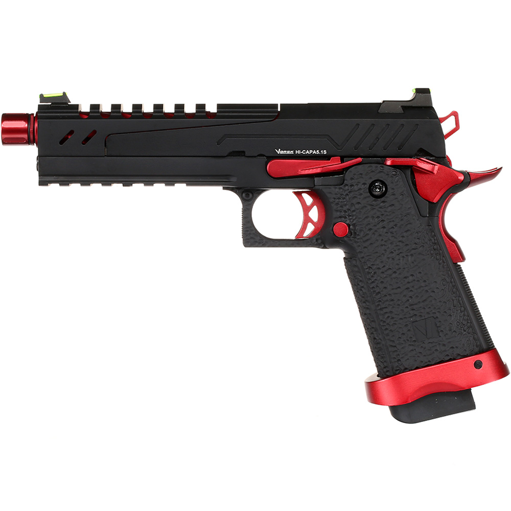 Vorsk Airsoft Hi-Capa 5.1 Split-Slide Vollmetall GBB 6mm BB Red Match Bild 1