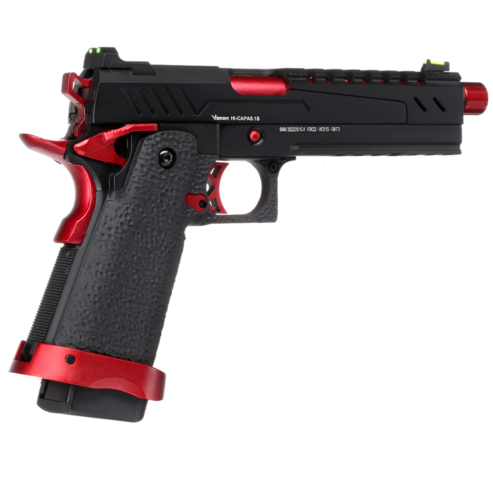 Vorsk Airsoft Hi-Capa 5.1 Split-Slide Vollmetall GBB 6mm BB Red Match Bild 4