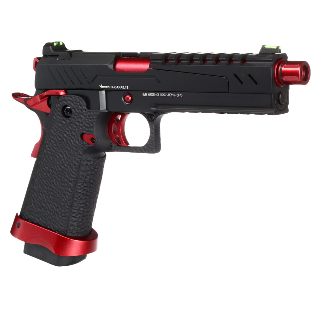 Vorsk Airsoft Hi-Capa 5.1 Split-Slide Vollmetall GBB 6mm BB Red Match Bild 7