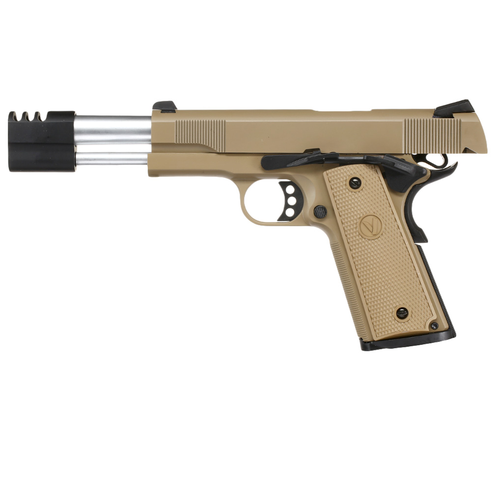 Vorsk Airsoft VP-X 1911 Vollmetall GBB 6mm BB tan / schwarz Bild 2