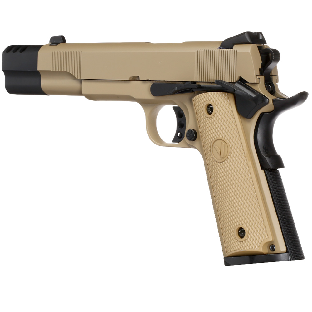 Vorsk Airsoft VP-X 1911 Vollmetall GBB 6mm BB tan / schwarz Bild 8