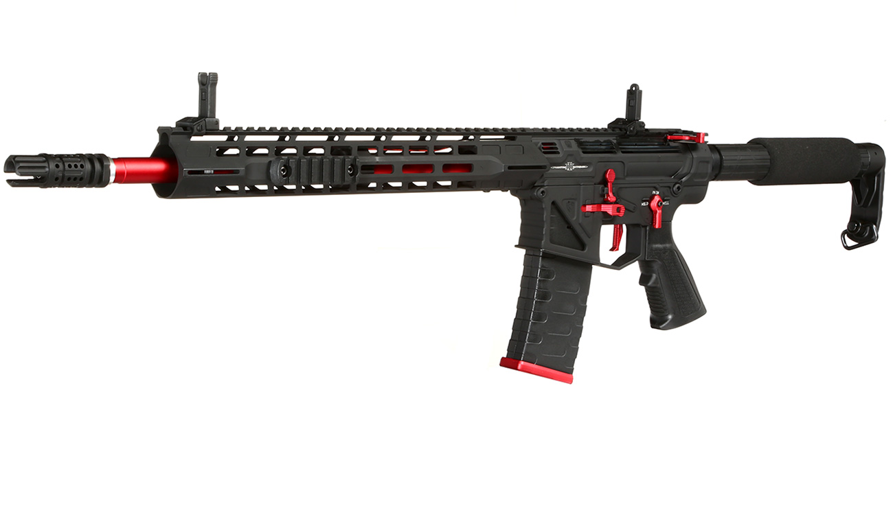 APS Phantom Extremis Rifle MK3 eSilver Edge SDU-MosFet 2.0 Vollmetall S-AEG 6mm BB schwarz / rot