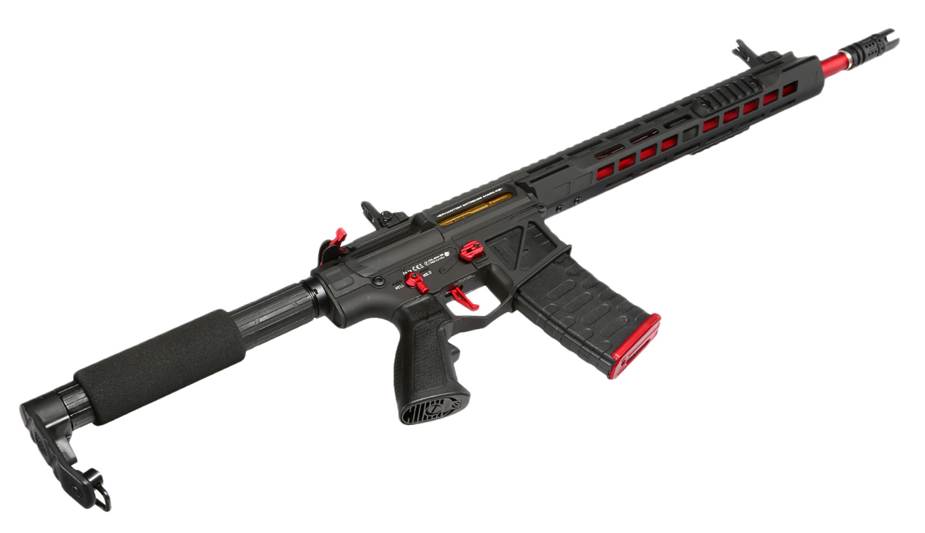 APS Phantom Extremis Rifle MK3 eSilver Edge SDU-MosFet 2.0 Vollmetall S-AEG 6mm BB schwarz / rot Bild 4