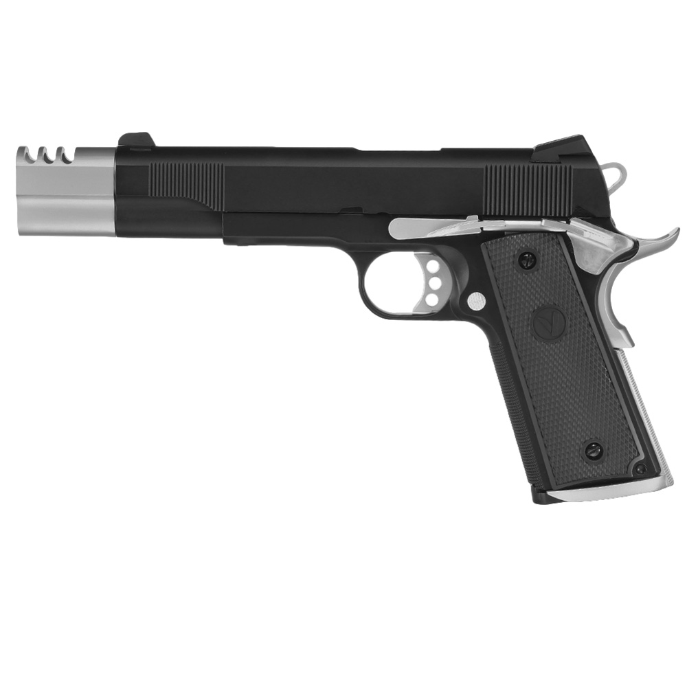 Vorsk Airsoft VP-X 1911 Vollmetall GBB 6mm BB schwarz / chrome - Special Twin Pack Edition Bild 3