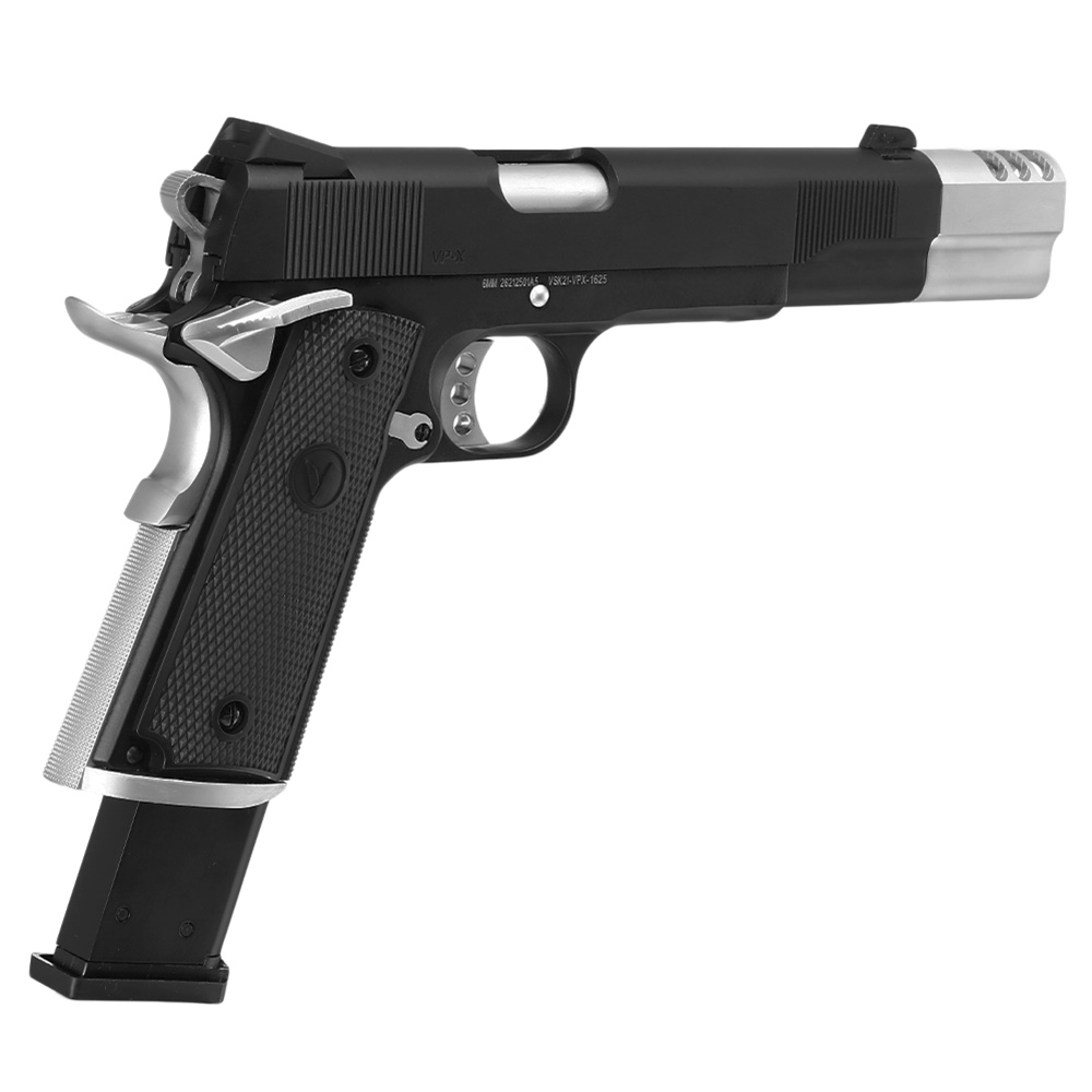 Vorsk Airsoft VP-X 1911 Vollmetall GBB 6mm BB schwarz / chrome - Special Twin Pack Edition Bild 5