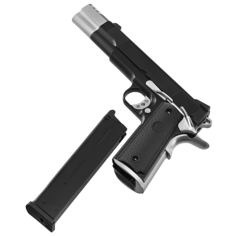 Vorsk Airsoft VP-X 1911 Vollmetall GBB 6mm BB schwarz / chrome - Special Twin Pack Edition Bild 7