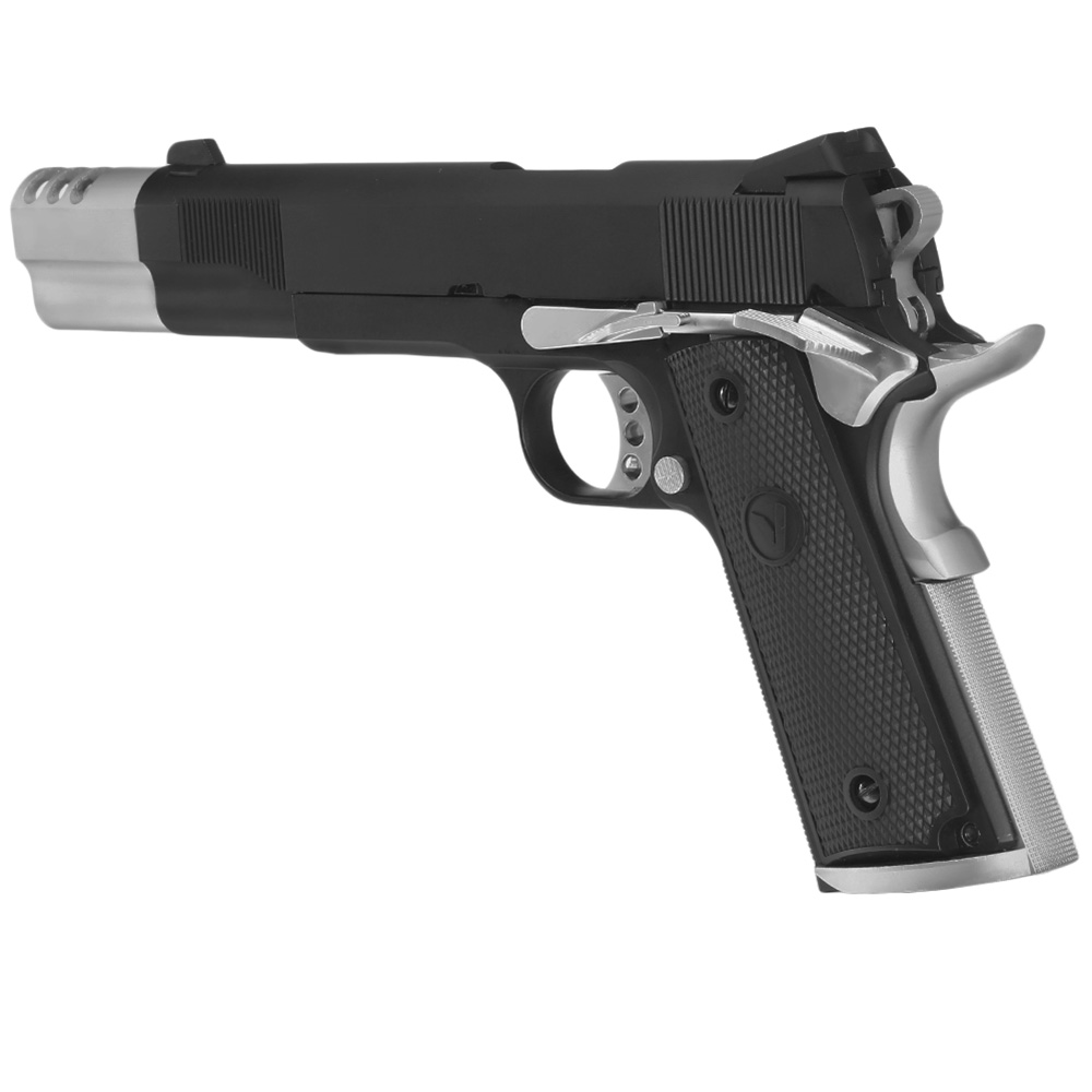 Vorsk Airsoft VP-X 1911 Vollmetall GBB 6mm BB schwarz / chrome - Special Twin Pack Edition Bild 9