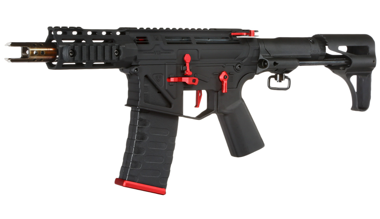 APS Phantom Extremis Rifle MK7 CRS Vollmetall eSilver Edge SDU-Mosfet 2.0 S-AEG 6mm BB schwarz / rot