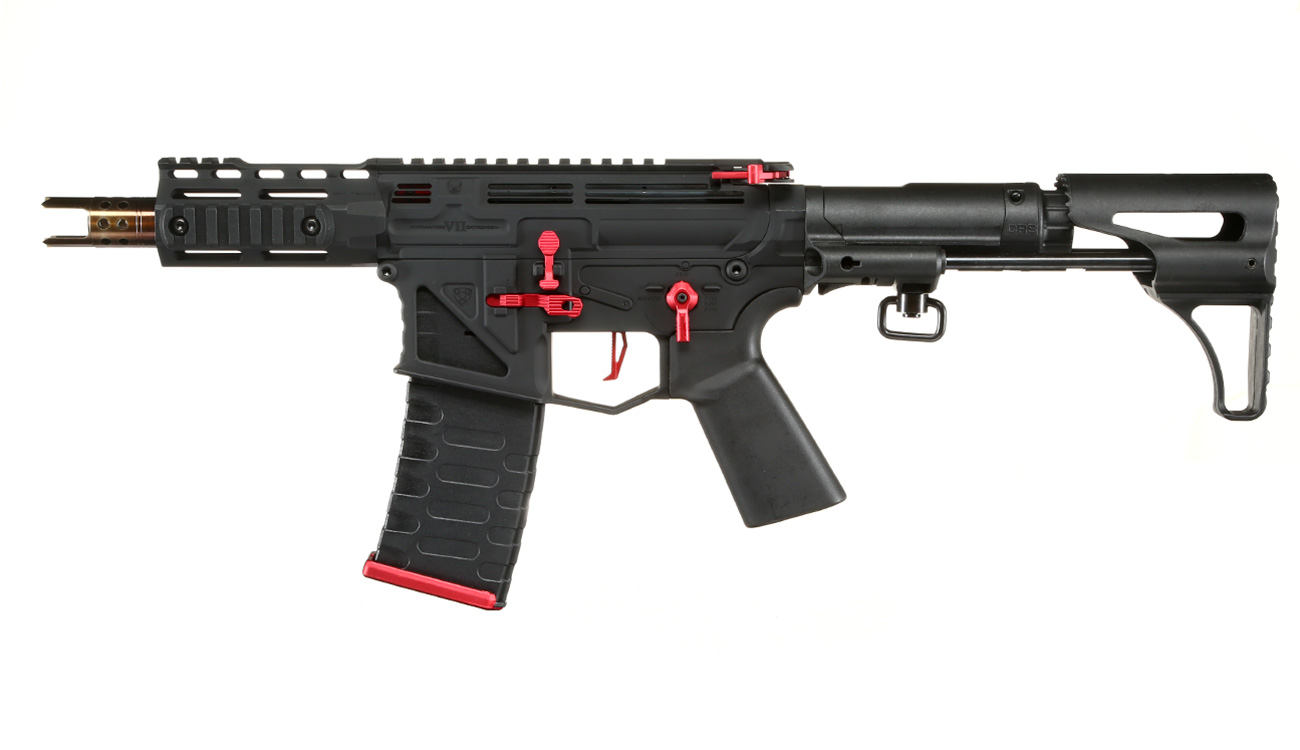 APS Phantom Extremis Rifle MK7 CRS Vollmetall eSilver Edge SDU-Mosfet 2.0 S-AEG 6mm BB schwarz / rot Bild 1