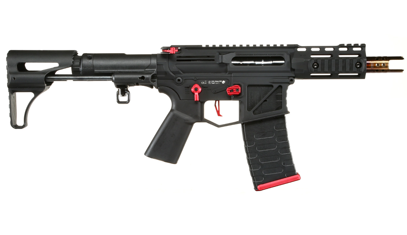 APS Phantom Extremis Rifle MK7 CRS Vollmetall eSilver Edge SDU-Mosfet 2.0 S-AEG 6mm BB schwarz / rot Bild 2