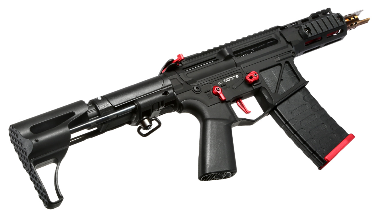 APS Phantom Extremis Rifle MK7 CRS Vollmetall eSilver Edge SDU-Mosfet 2.0 S-AEG 6mm BB schwarz / rot Bild 5