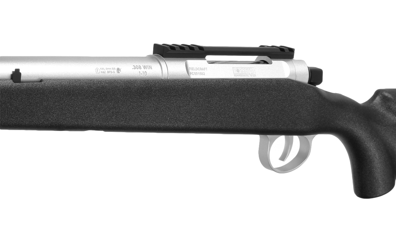 APS / EMG Barrett Fieldcraft Gas Bolt Action Snipergewehr 6mm BB schwarz / silber Bild 7