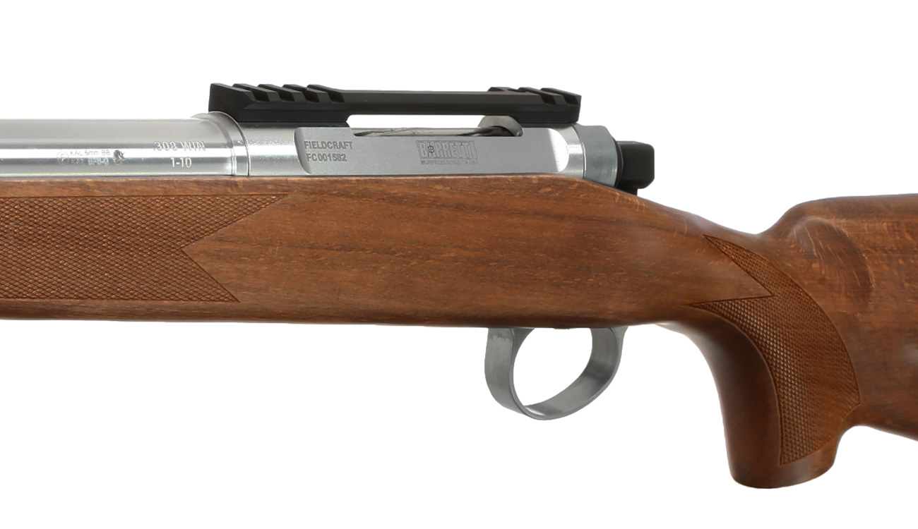 APS / EMG Barrett Fieldcraft Gas Bolt Action Snipergewehr 6mm BB Echtholz / silber Bild 7