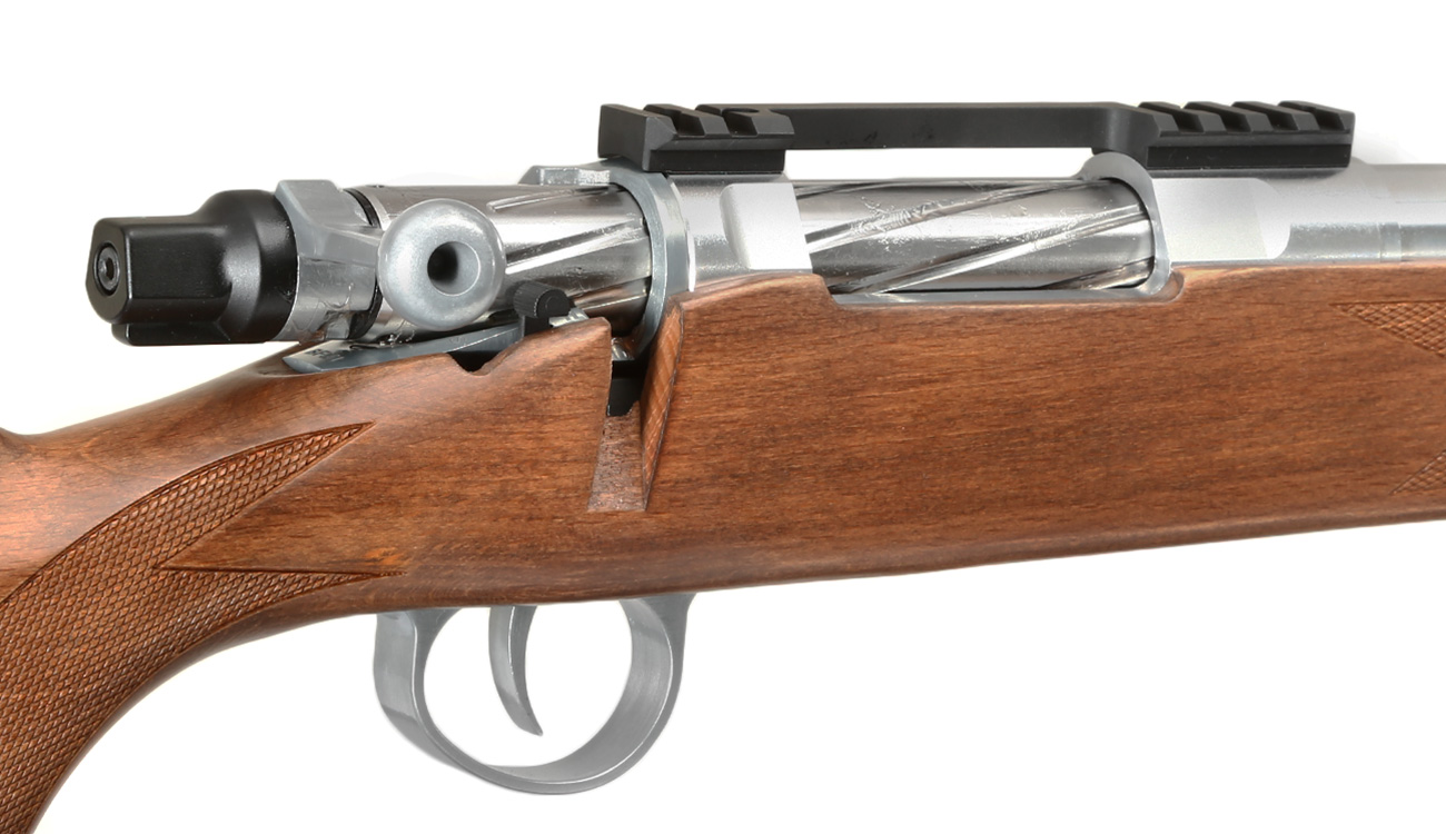 APS / EMG Barrett Fieldcraft Gas Bolt Action Snipergewehr 6mm BB Echtholz / silber Bild 9