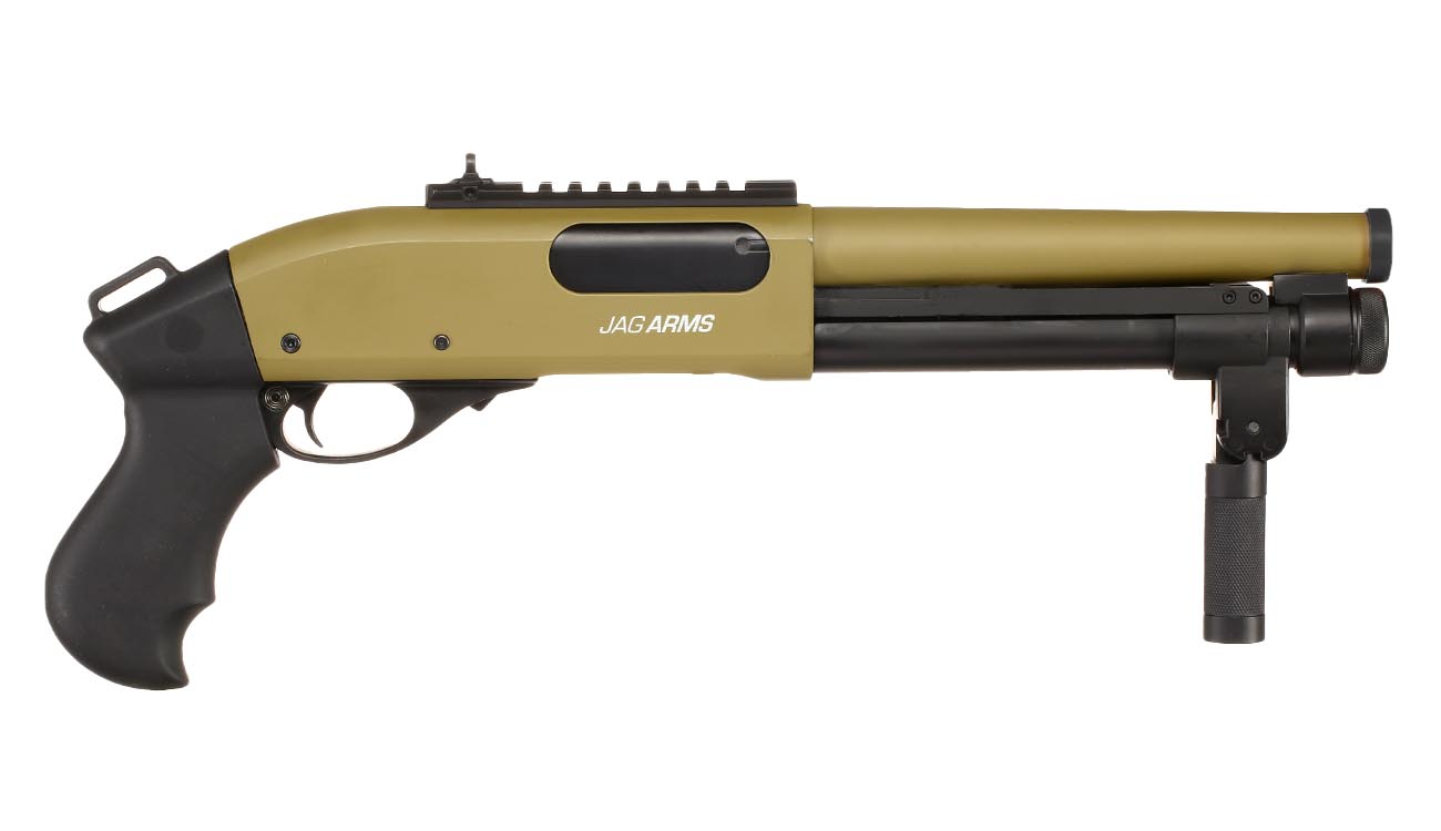 Jag Arms Scattergun Super CQB Vollmetall Pump Action Gas Shotgun 6mm BB tan Bild 3