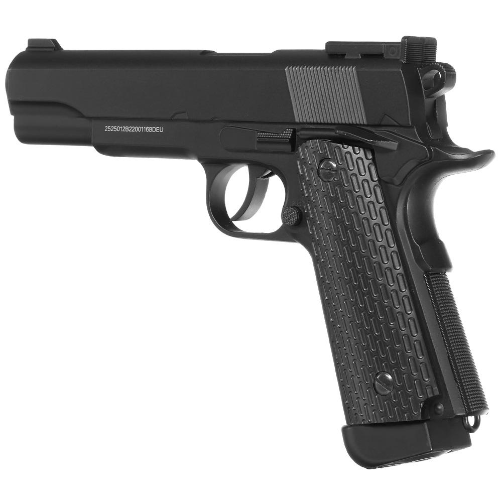 Well M1911 Combat Vollmetall CO2 NBB 6mm BB schwarz inkl. Koffer Bild 8