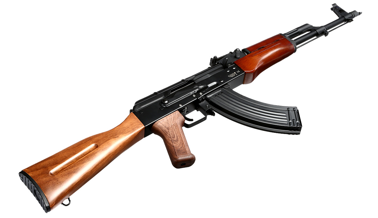 Double Bell AKM Professional Line Vollmetall S-AEG 6mm BB schwarz - Echtholz Bild 1