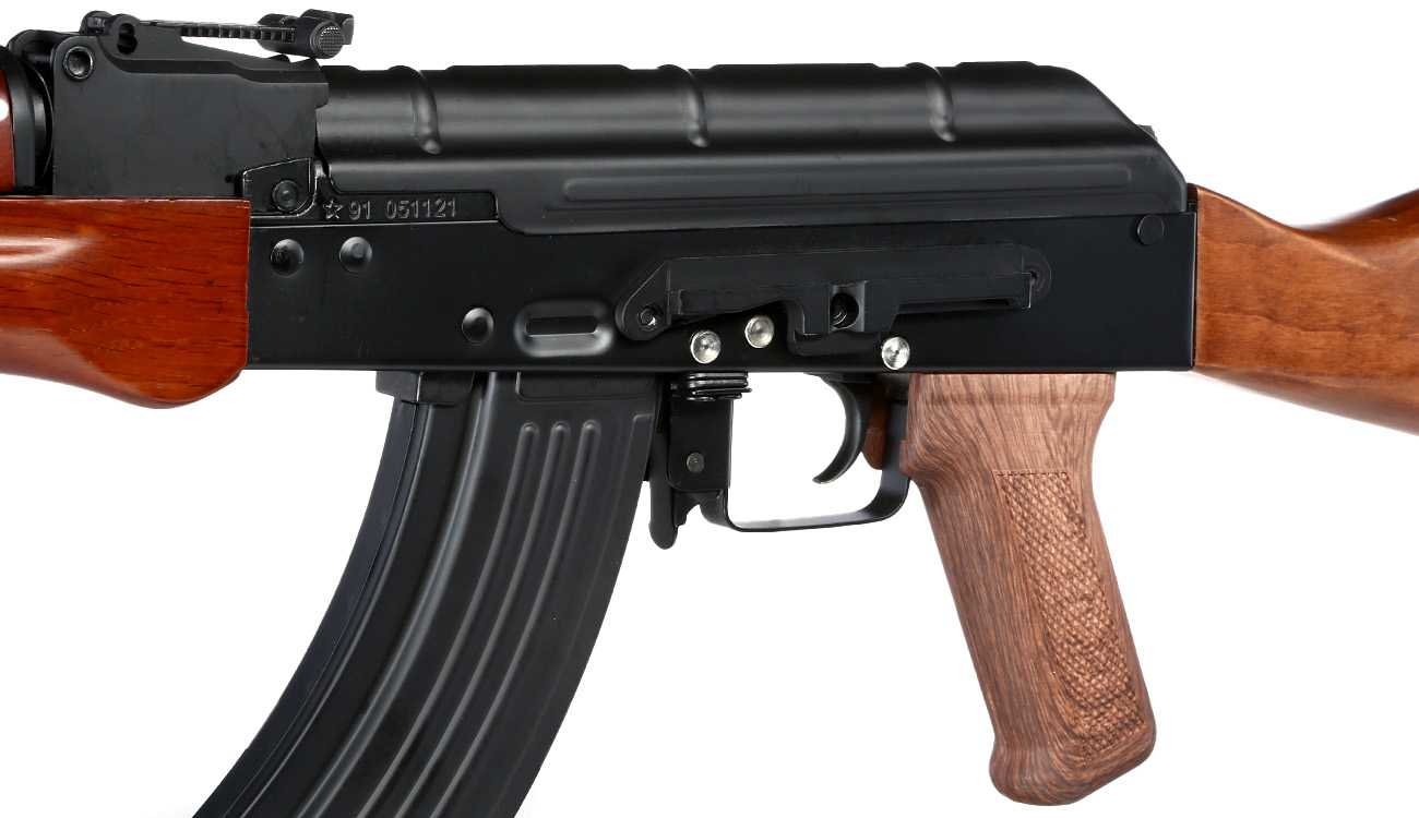 Double Bell AKM Professional Line Vollmetall S-AEG 6mm BB schwarz - Echtholz Bild 1