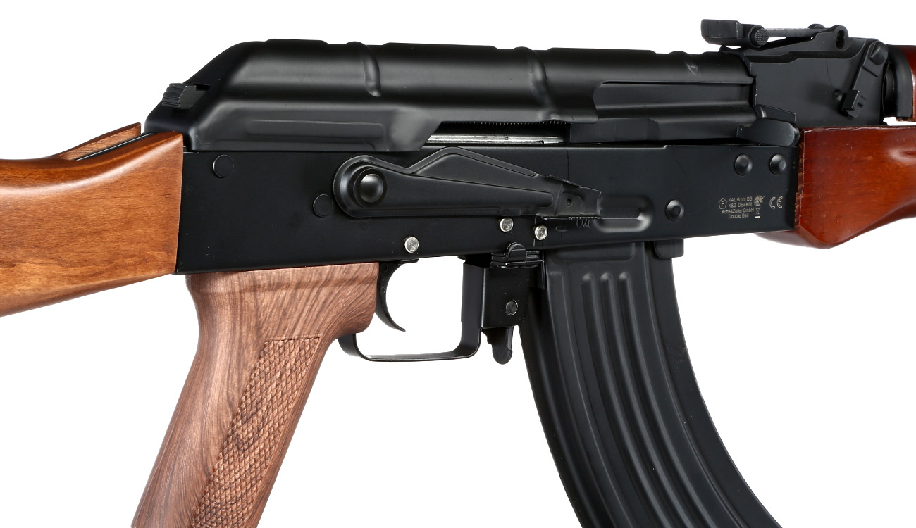 Double Bell AKM Professional Line Vollmetall S-AEG 6mm BB schwarz - Echtholz Bild 1